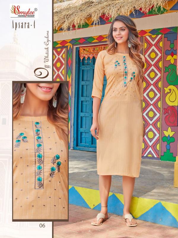 Smylee Apsara 4 Beautiful Rayon Embroidery Kurti